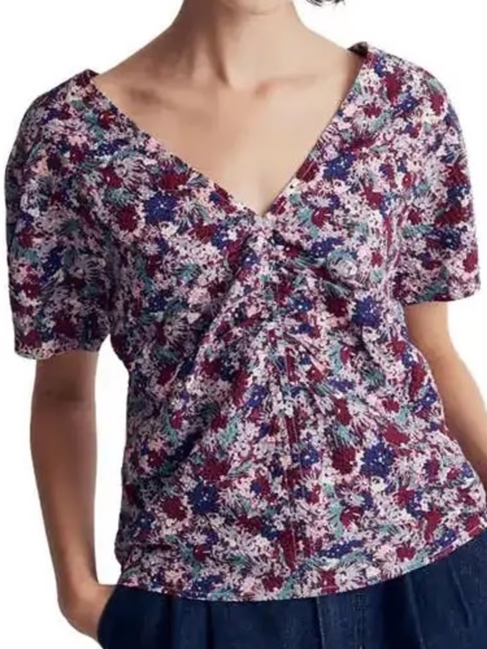 Madewell Floral Seersucker Top
